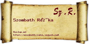 Szombath Réka névjegykártya