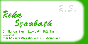 reka szombath business card